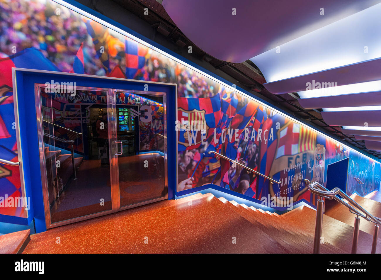 Camp Nou-Stadion zu besuchen Stockfoto