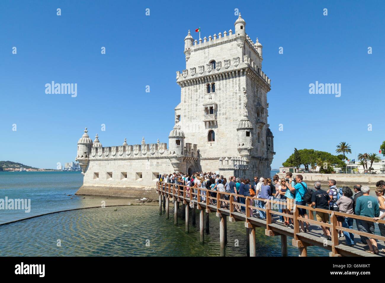 Lissabon Portugal. 31. Mai 2015. Turm von Belém auch bekannt als der Turm von St. Vincent ist heute ein UNESCO-Welterbe Stockfoto