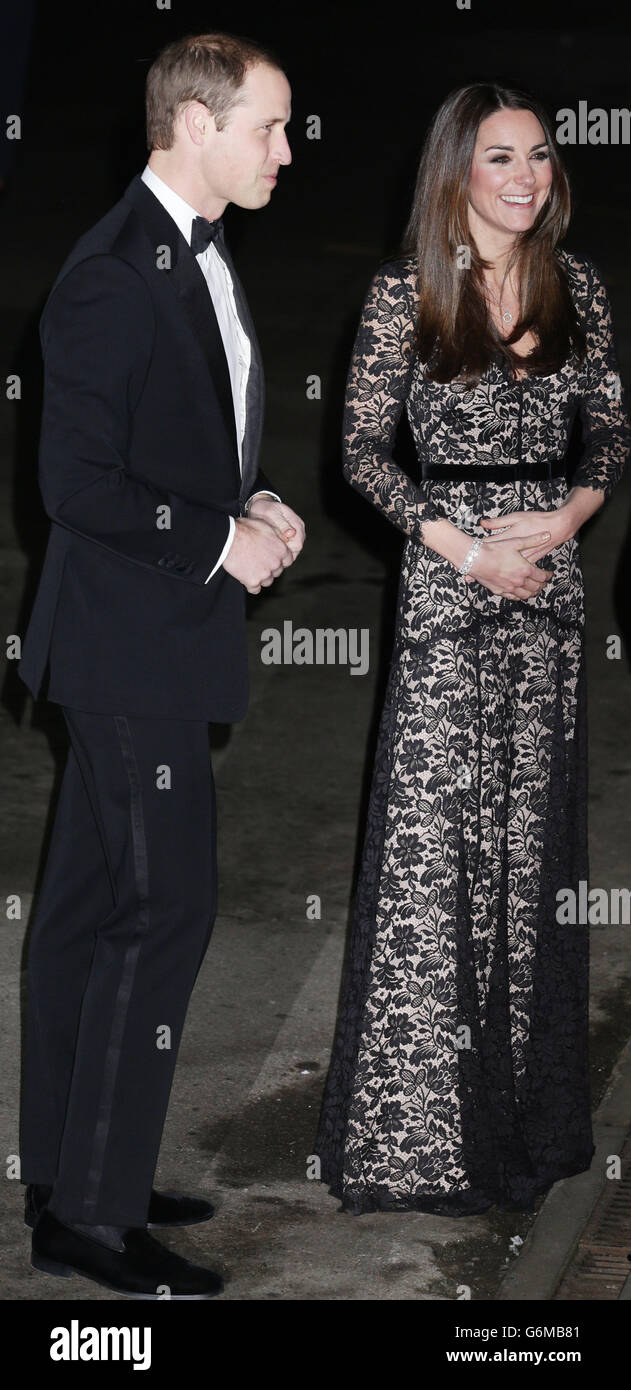 The Duke and Duchess of Cambridge, kommen zur Vorführung von David Attenboroughs Natural History Museum Alive 3D im Natural History Museum im Zentrum von London. Stockfoto