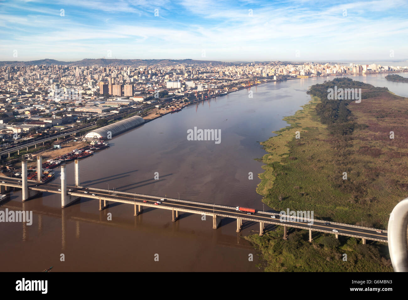Porto Alegre, Brasilien Guaiba River Stockfoto
