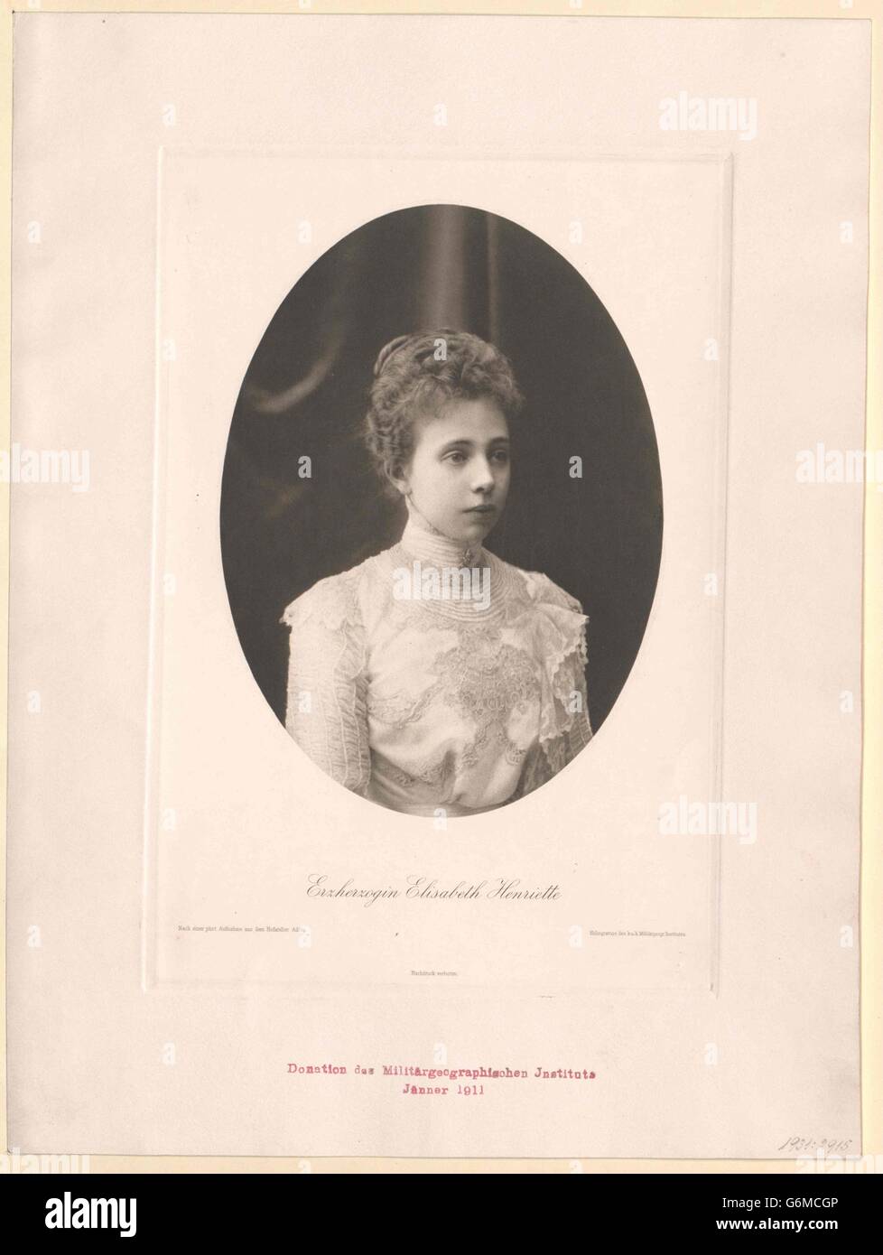 Elisabeth, Erzherzogin von Österreich Stockfoto