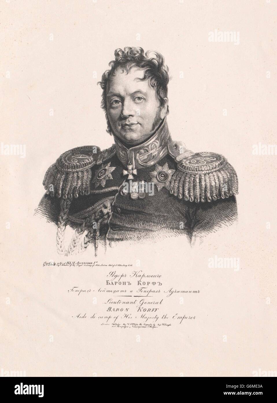 Korf, Fedor Karlovi? Baron Stockfoto