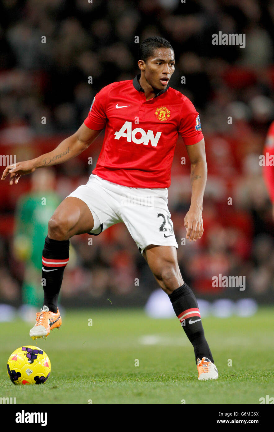 Fußball - Barclays Premier League - Manchester United gegen West Ham United - Old Trafford. Antonio Valencia von Manchester United Stockfoto