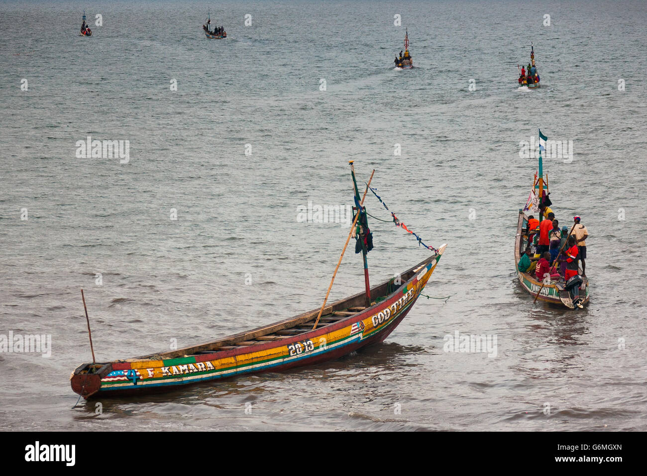 Yongoro, Sierra Leone - 30. Mai 2013: Westafrika, die Strände von Yongoro vor Freetown Stockfoto