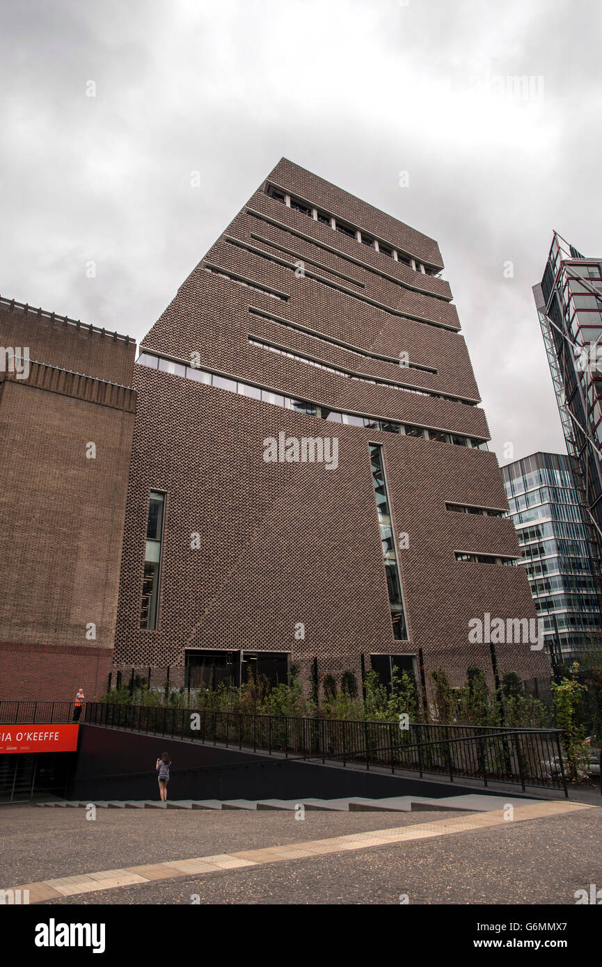 Tate Modern Art Gallery und das neu eröffnete Verlängerung in Bankside, London, UK Stockfoto