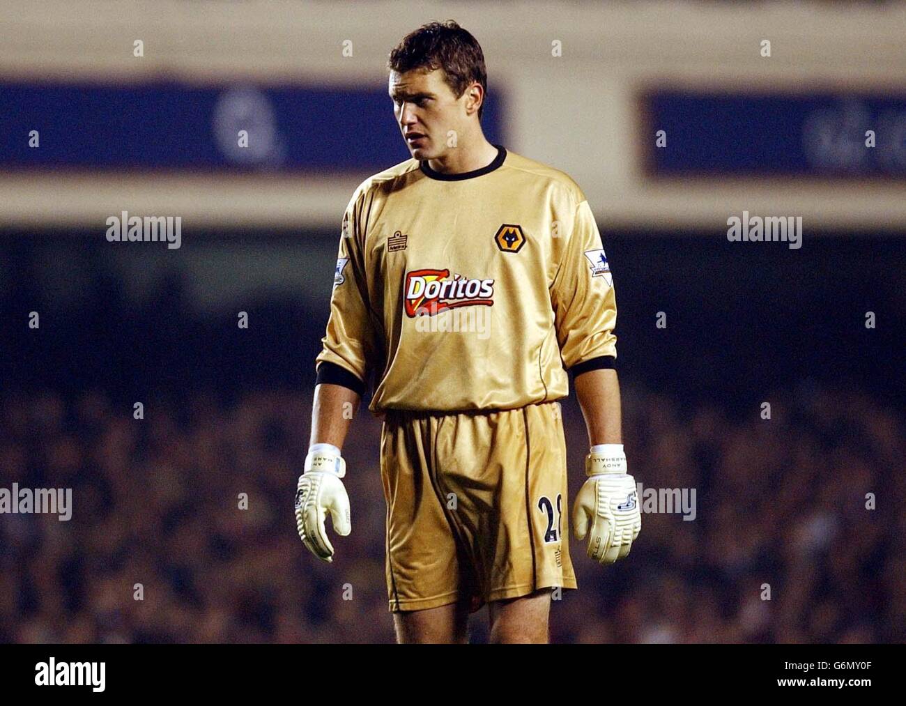 Arsenal gegen Wolverhampton Wanderers. Wolverhampton Torwart Andy Marshall. Stockfoto