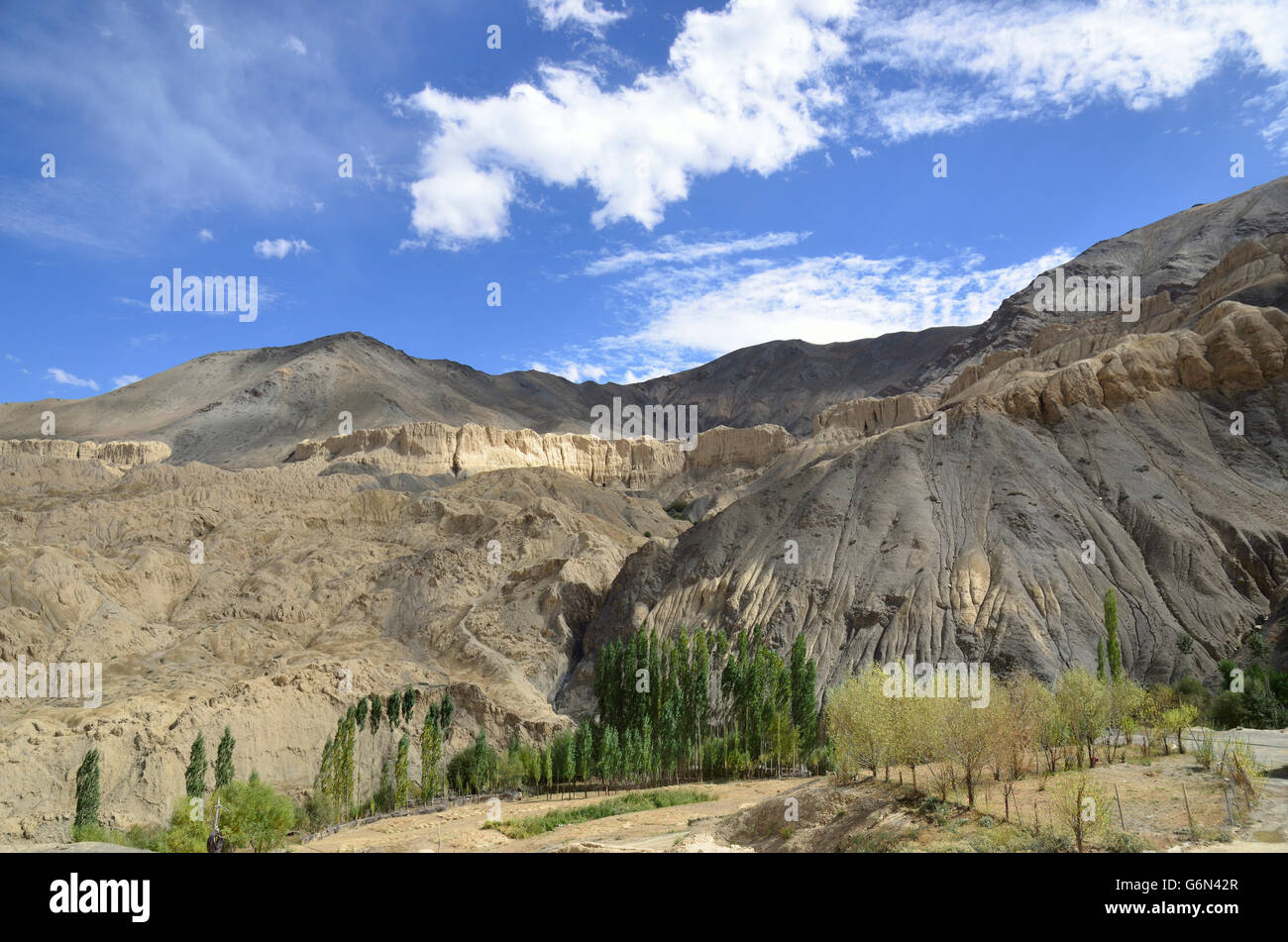 Moonland Typ Landschaft, Gästehaus, Ladakh, Indien Stockfoto