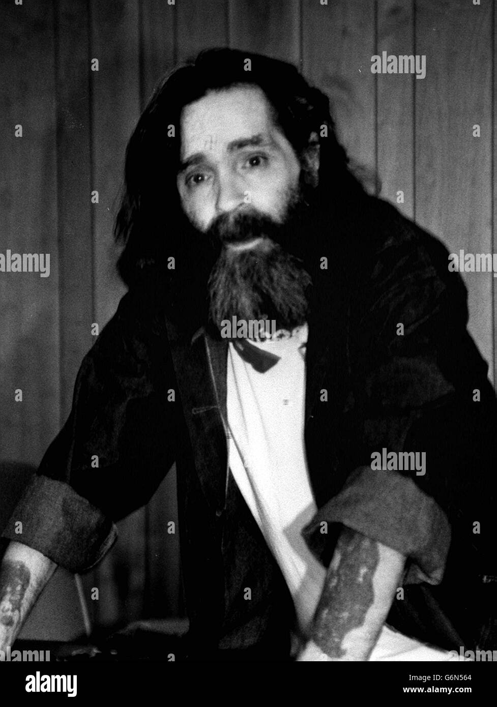 25. Januar - an diesem Tag in der Geschichte - 1971 an diesem Tag im Jahr 1971 werden Charles Manson und seine verärgerten Anhänger für schuldig befunden, dass sie die Schauspielerin und Ehefrau von Roman Polanski, Sharon Tate, ihrer Magd und der Familie LaBianca grausam ermordet haben. Stockfoto