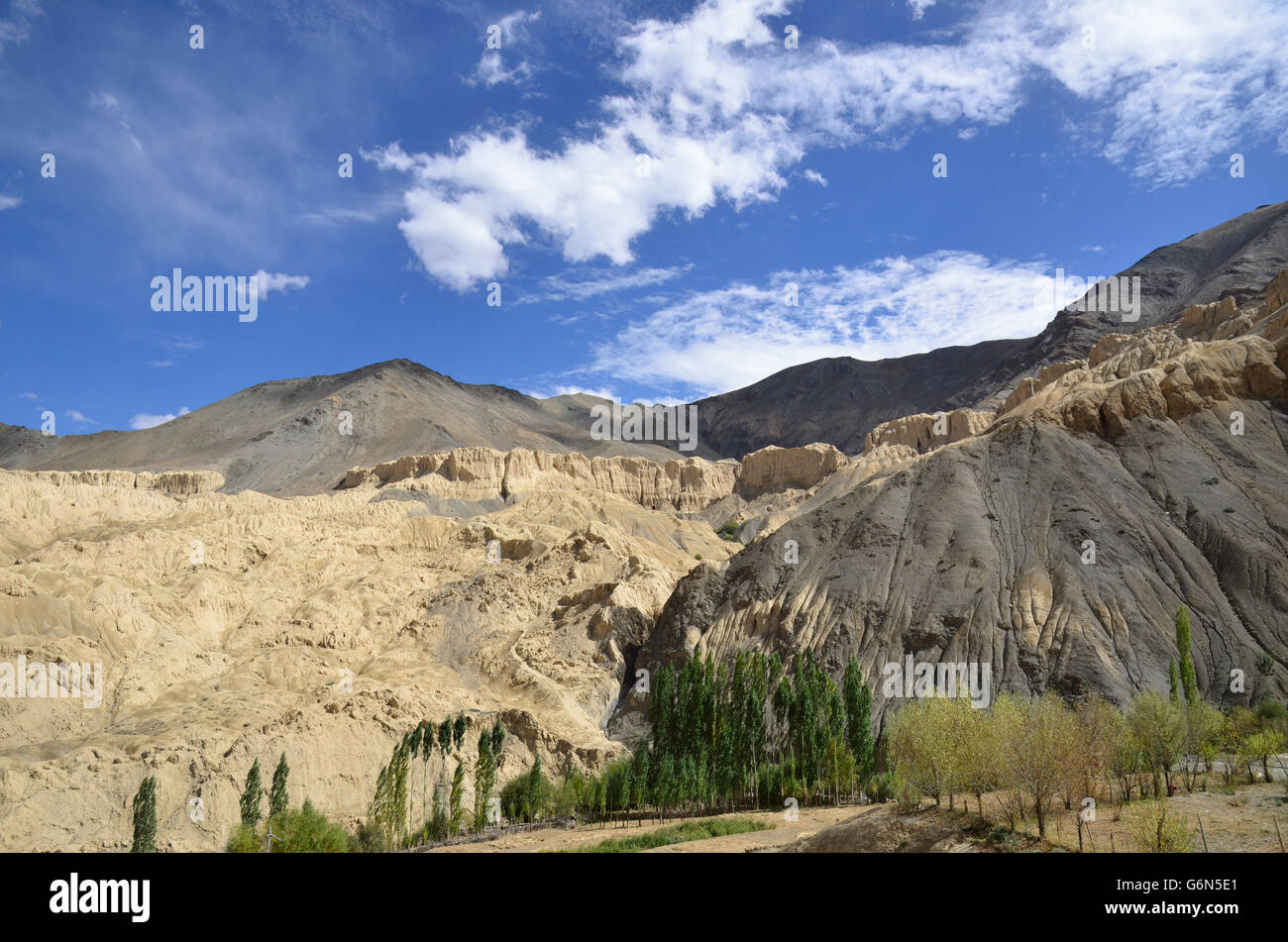 Moonland Typ Landschaft, Gästehaus, Ladakh, Indien Stockfoto