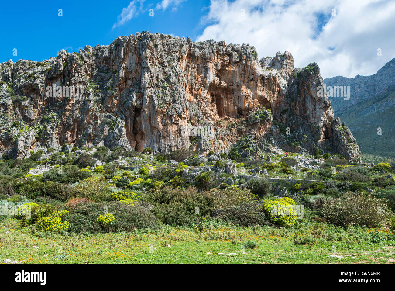 Italien, Provinz Trapani, Sizilien, San Vito lo Capo, Kletterwand, Stockfoto