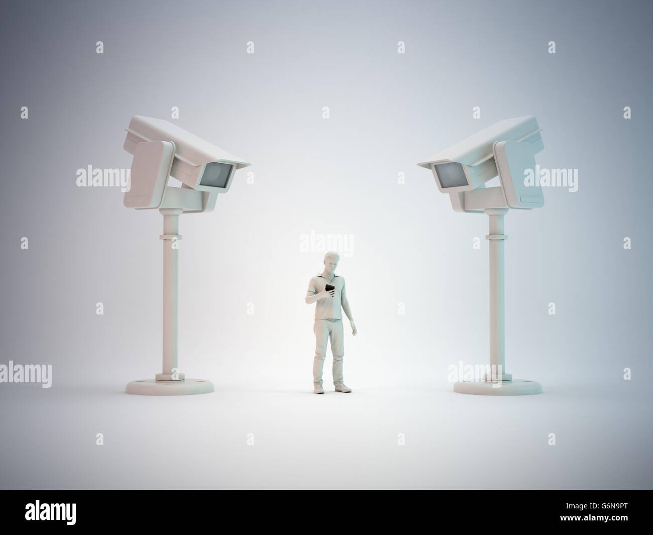 Kommunikationsüberwachung - 3D-Illustration Stockfoto