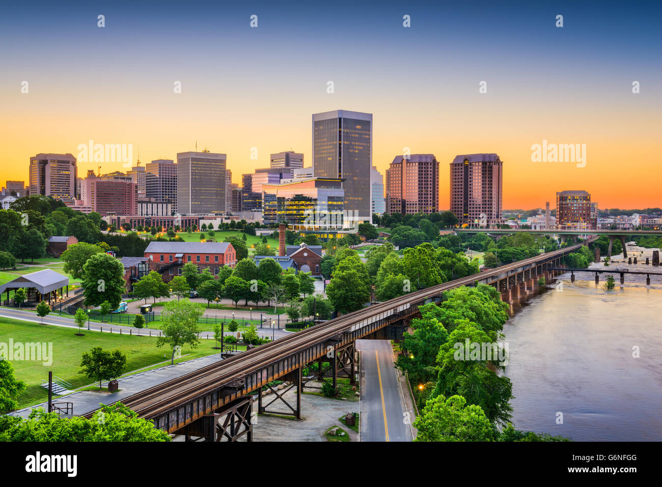Richmond, Virginia, USA Skyline der Innenstadt. Stockfoto