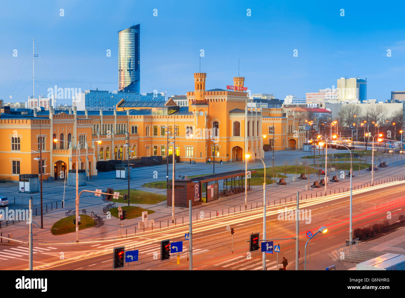 Breslau Main Railway Stationin am Morgen, Polen Stockfoto