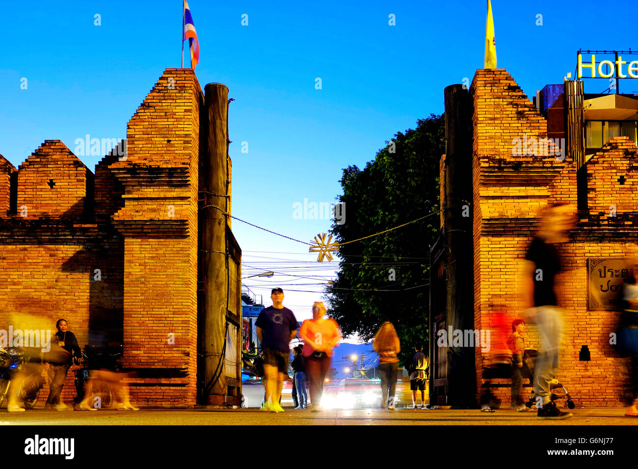 Tha Phae Gate, Chiang Mai, Thailand Stockfoto