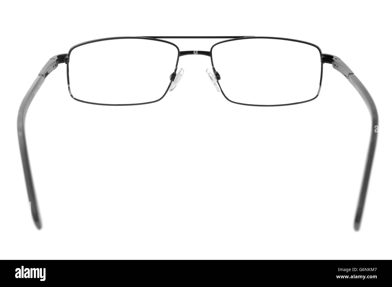 Brille auf einem weißen Hintergrund isoliert Stockfoto