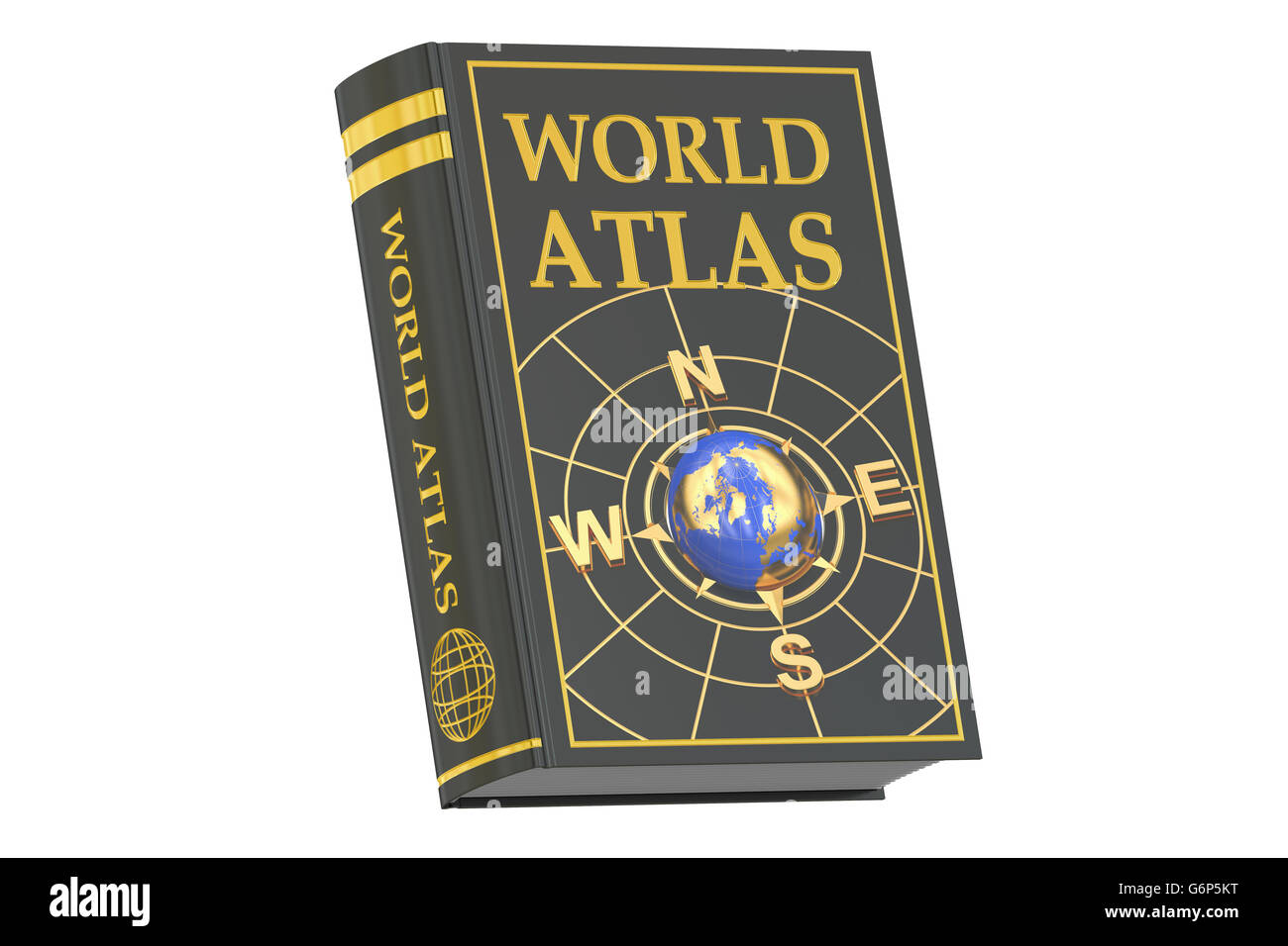 Welt-Atlas-Buch-Konzept, 3D-Rendering isolierten auf weißen Hintergrund Stockfoto