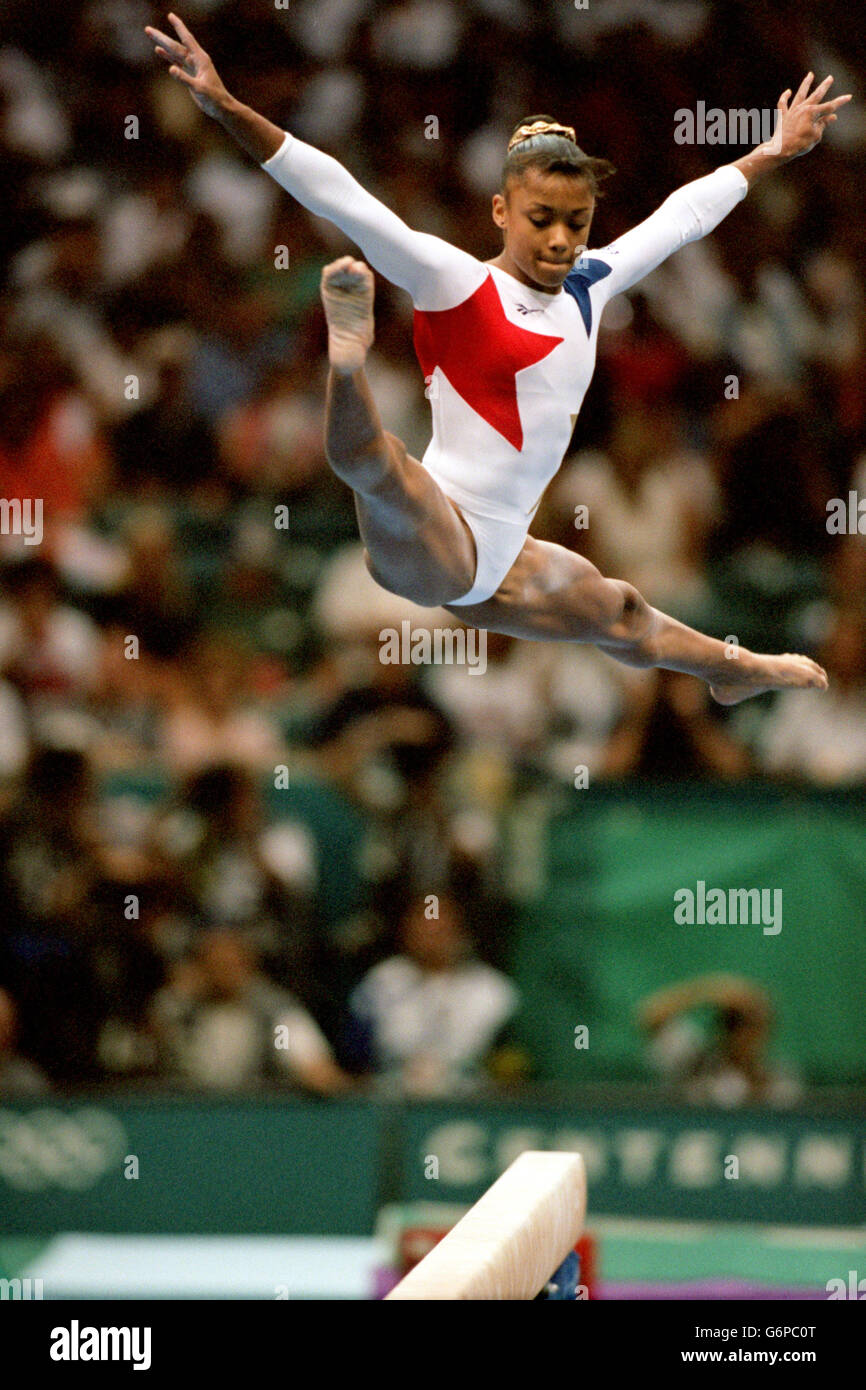 Gymnastik - Olympische Spiele In Atlanta. Dominique Dawes, USA Stockfoto