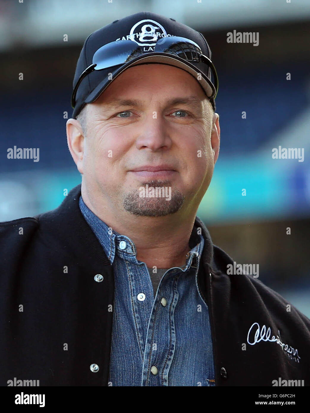 Garth Brooks im Croke Park Stadium, Dublin, während einer Ankündigung, dass er im Stadion am 25. Und 26. Juli spielen wird. Stockfoto