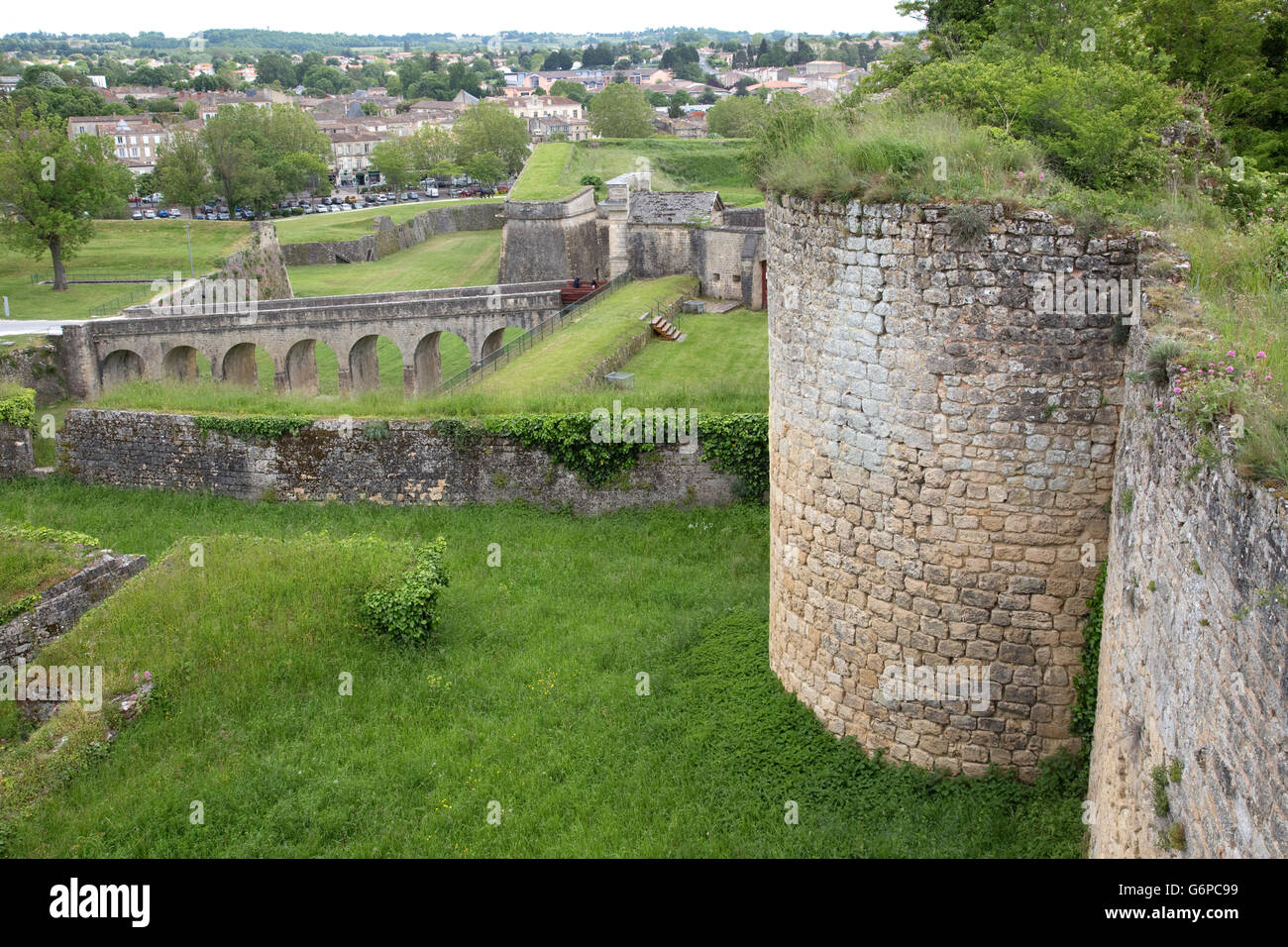 Blaye Zitadelle aus dem 17. Jahrhundert militärische Festung ist ein UNESCO-Weltkulturerbe auf Felsvorsprung Blaye-Frankreich Stockfoto