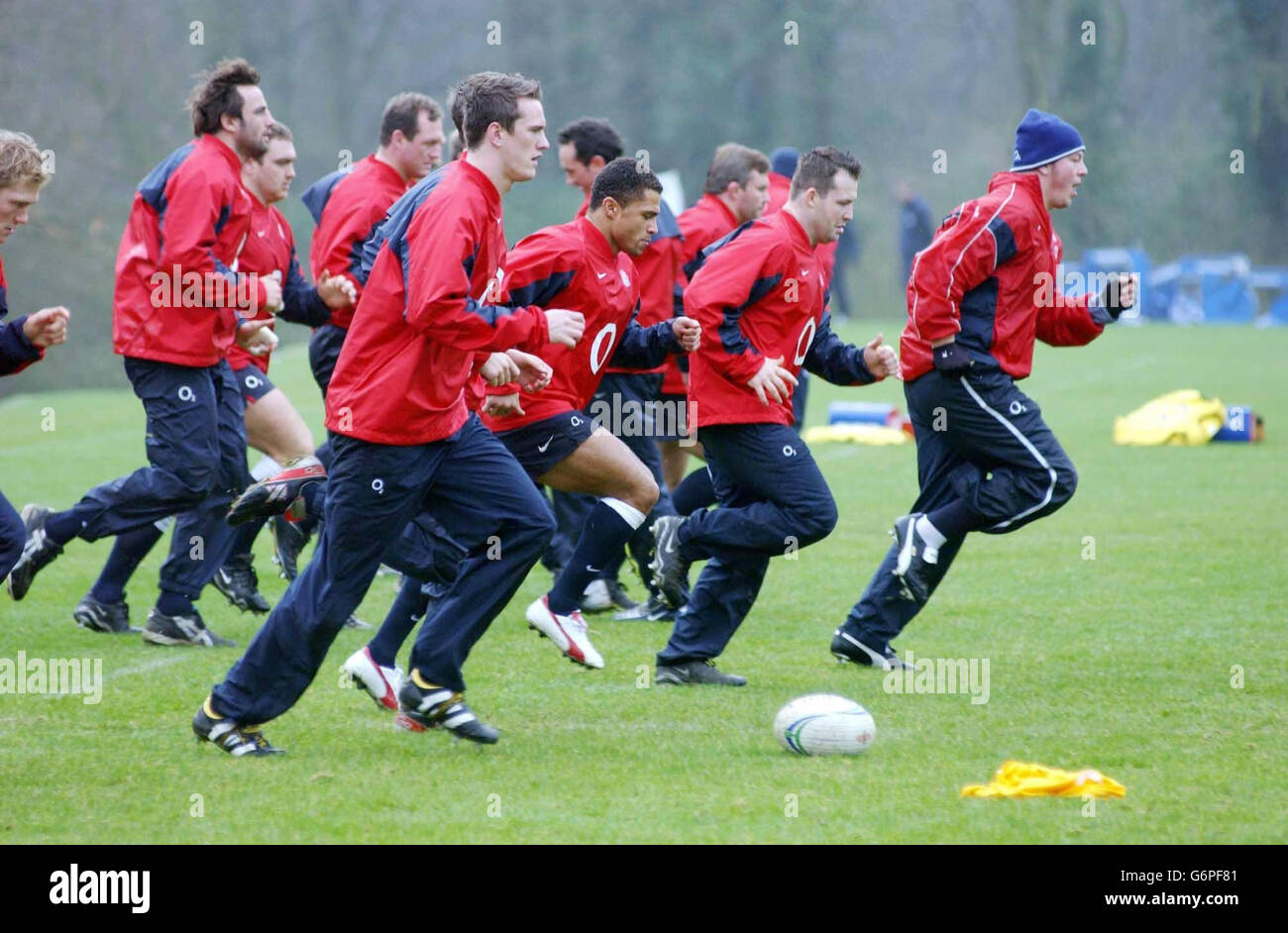 RBS 6 Nations England Trainingseinheit Stockfoto