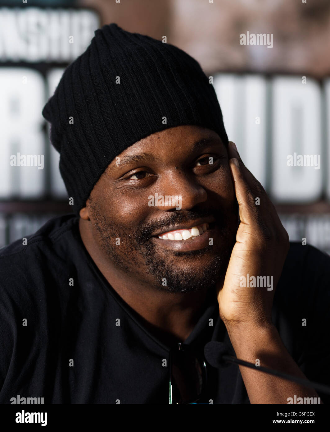 Boxen - Chisora, Walsh und Buglioni Pressekonferenz - Fredericks Restaurant Stockfoto