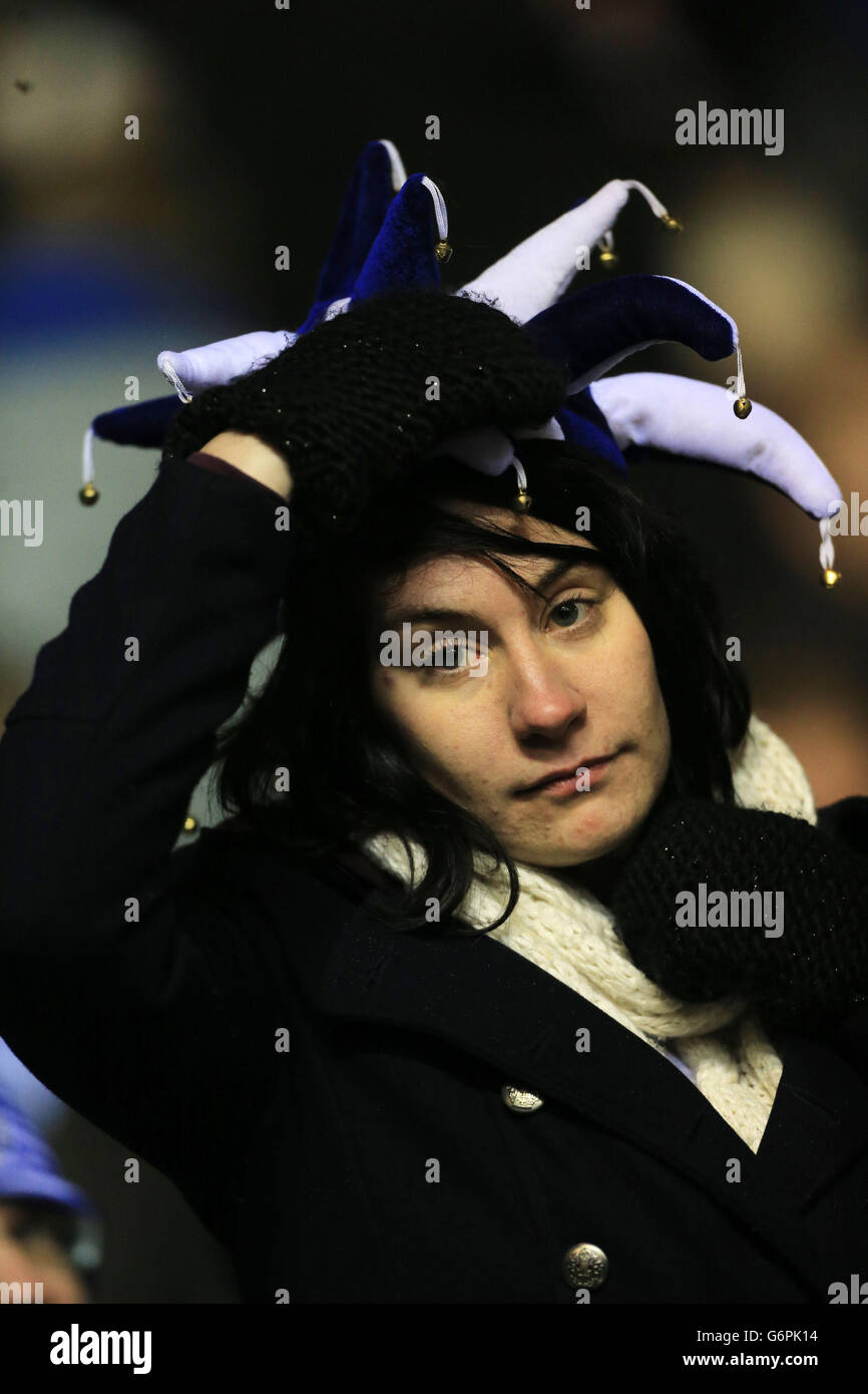 Die Fans von Bristol Rovers zeigen ihre Dejektion beim Spiel FA Cup, Third Round Replay in St. Andrews, Birmingham. Stockfoto