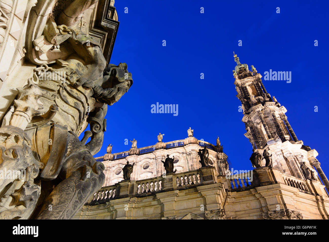Georgentor der Burg und der katholischen Hofkirche, Dresden, Deutschland, Sachsen, Sachsen, Stockfoto