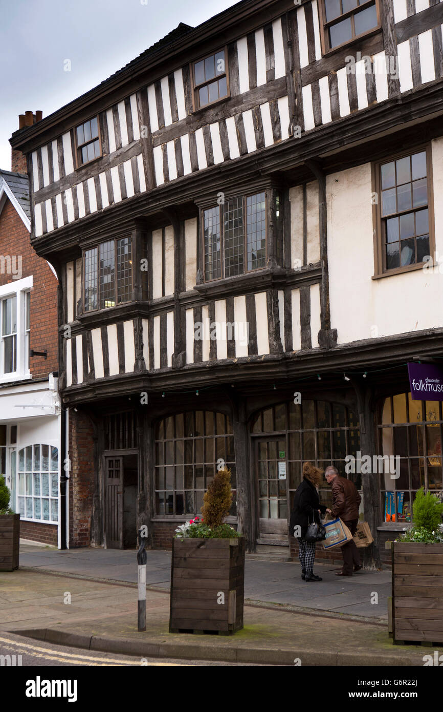 UK, Gloucestershire, Gloucester, Westgate Street Folk Museum in C17th Holz Tudor Merchants House Stockfoto