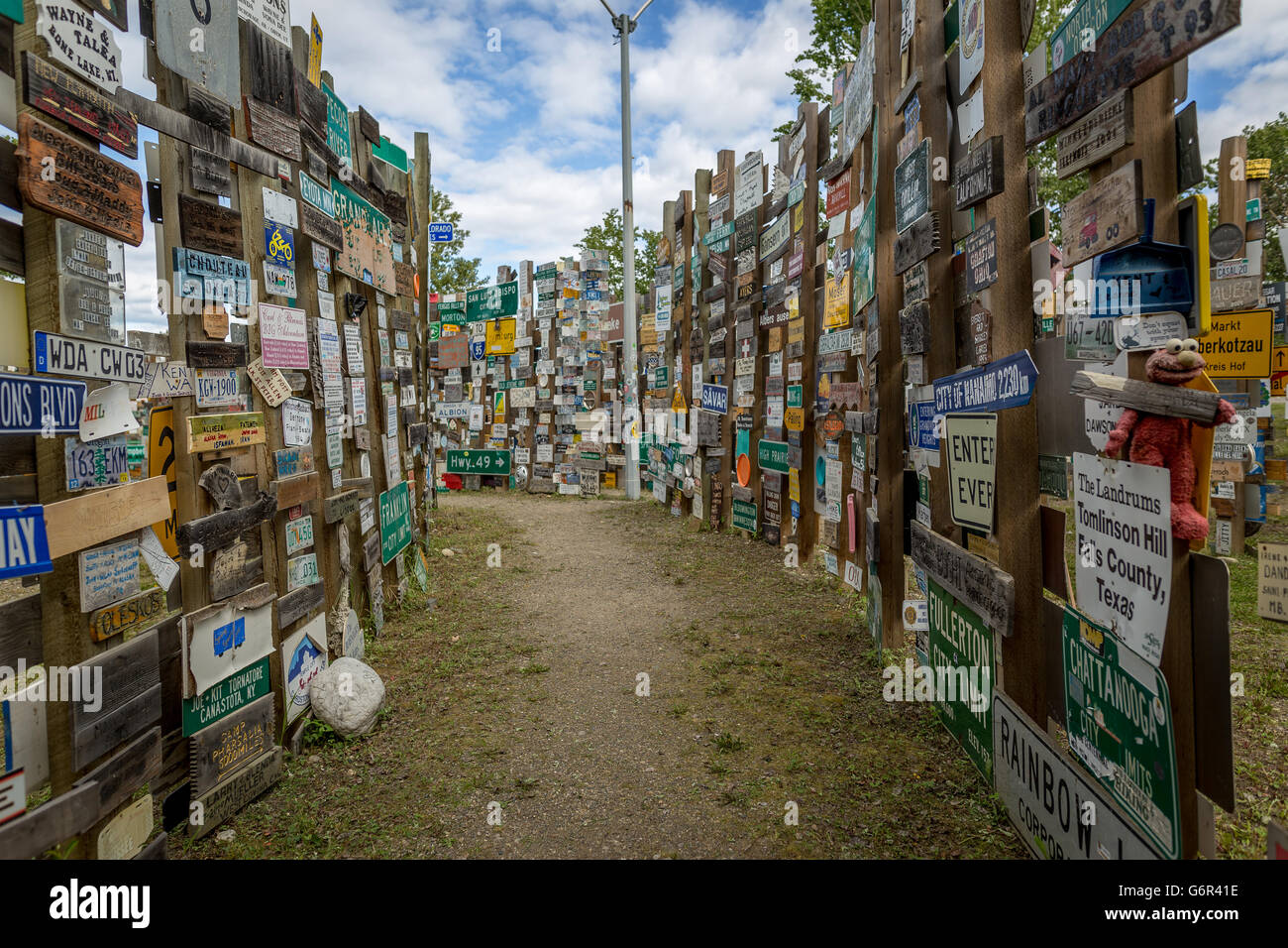 Sign post Forest in Watson Lake, Yukon Stockfoto