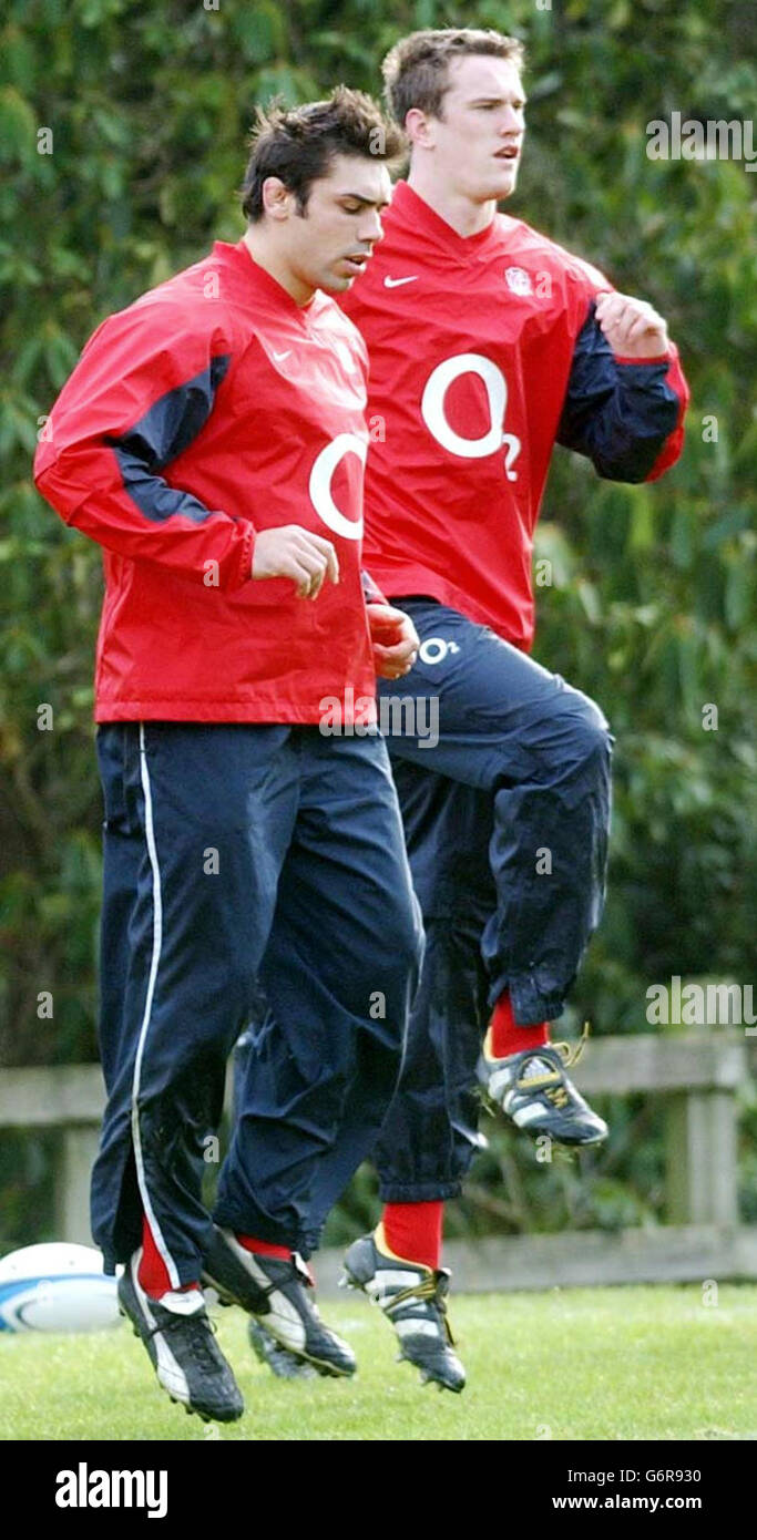 RBS 6 Nations England Trainingseinheit Stockfoto