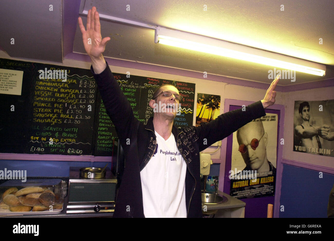 Paul Stewart Besitzer des Purple Haze Cafe in Edinburgh. Sein Café ist jetzt ein privater Mitgliederclub, wo man Cannabis durch einen speziellen Verdampfer rauchen kann. Stockfoto