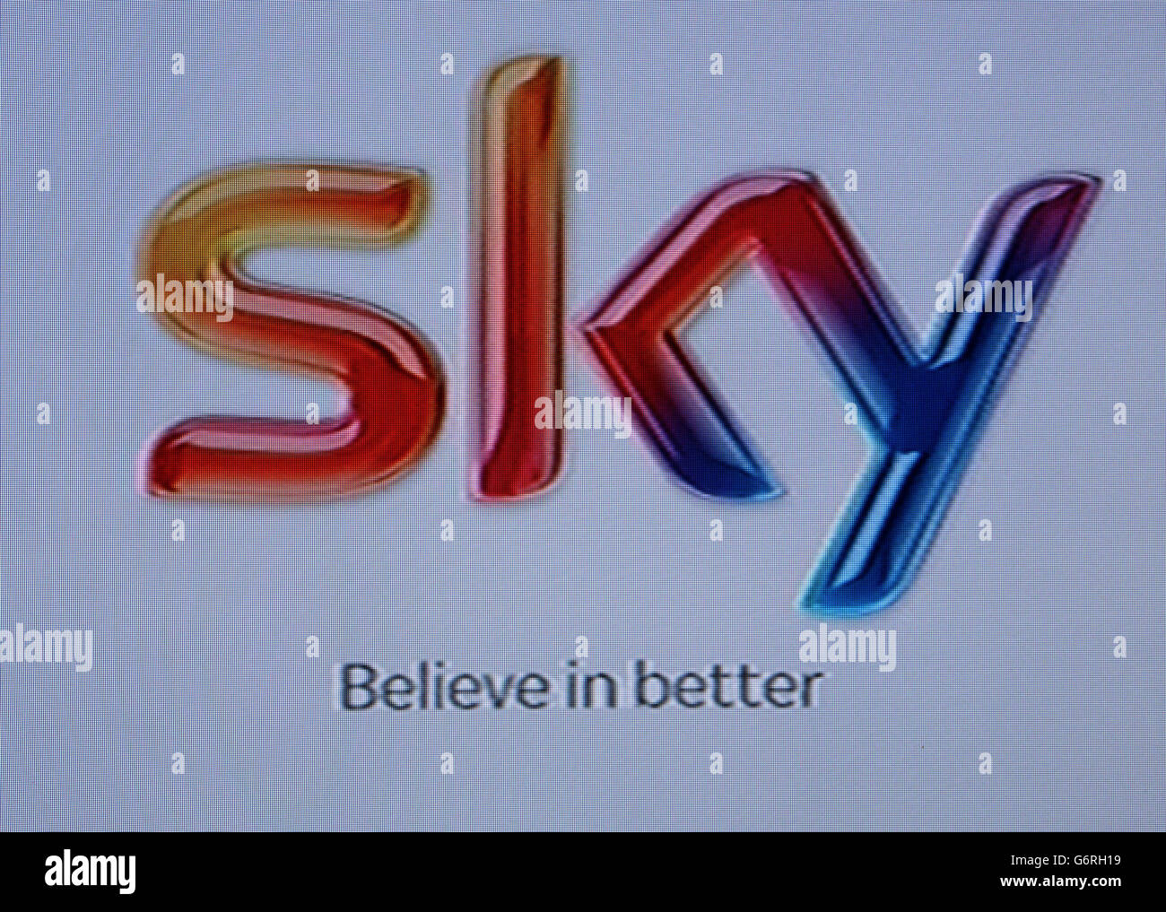 Stock Bild des Sky TV-Logos Stockfotografie - Alamy