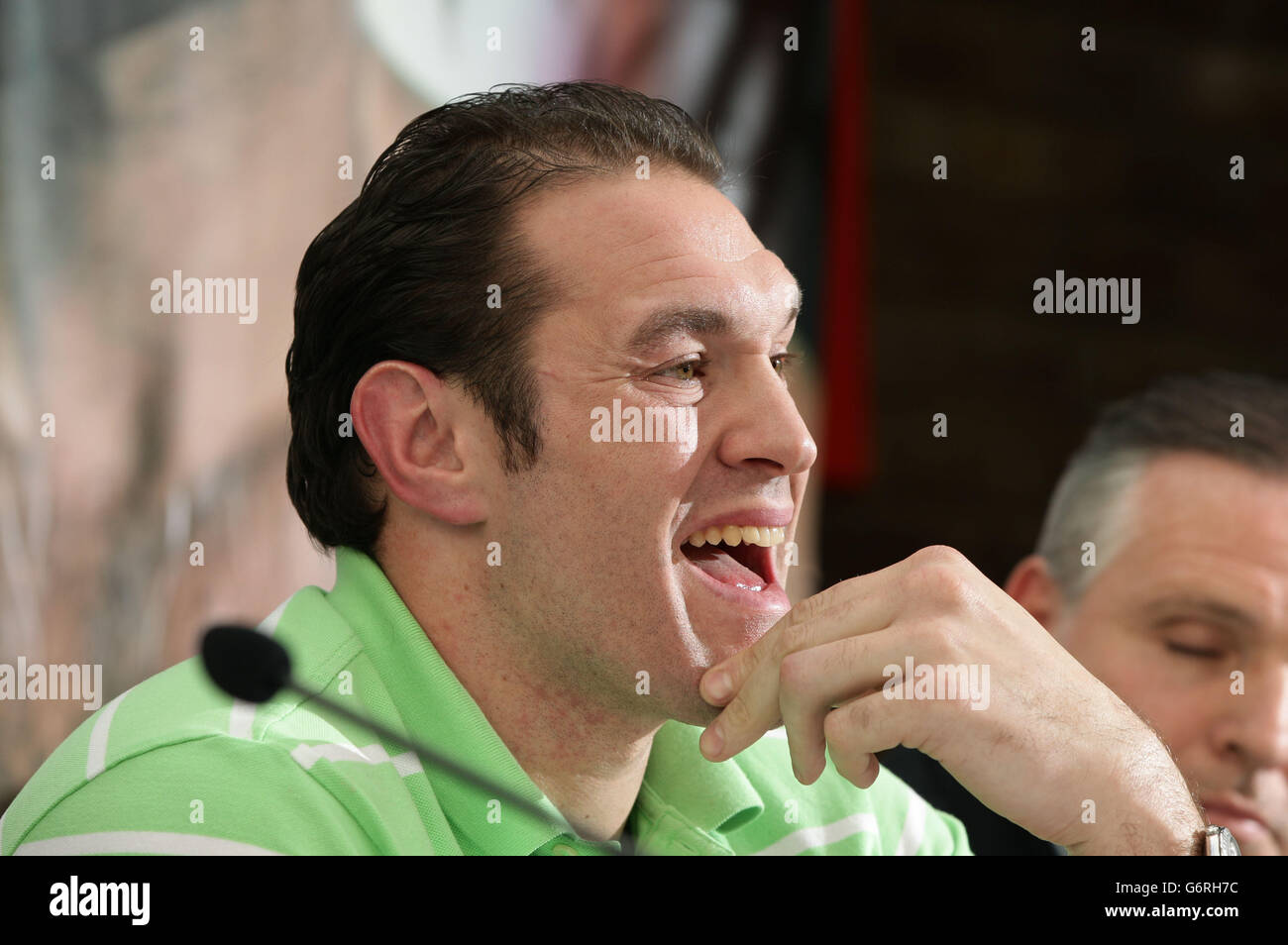 Tyson Fury während der Pressekonferenz im Fredericks Restaurant, London. Stockfoto