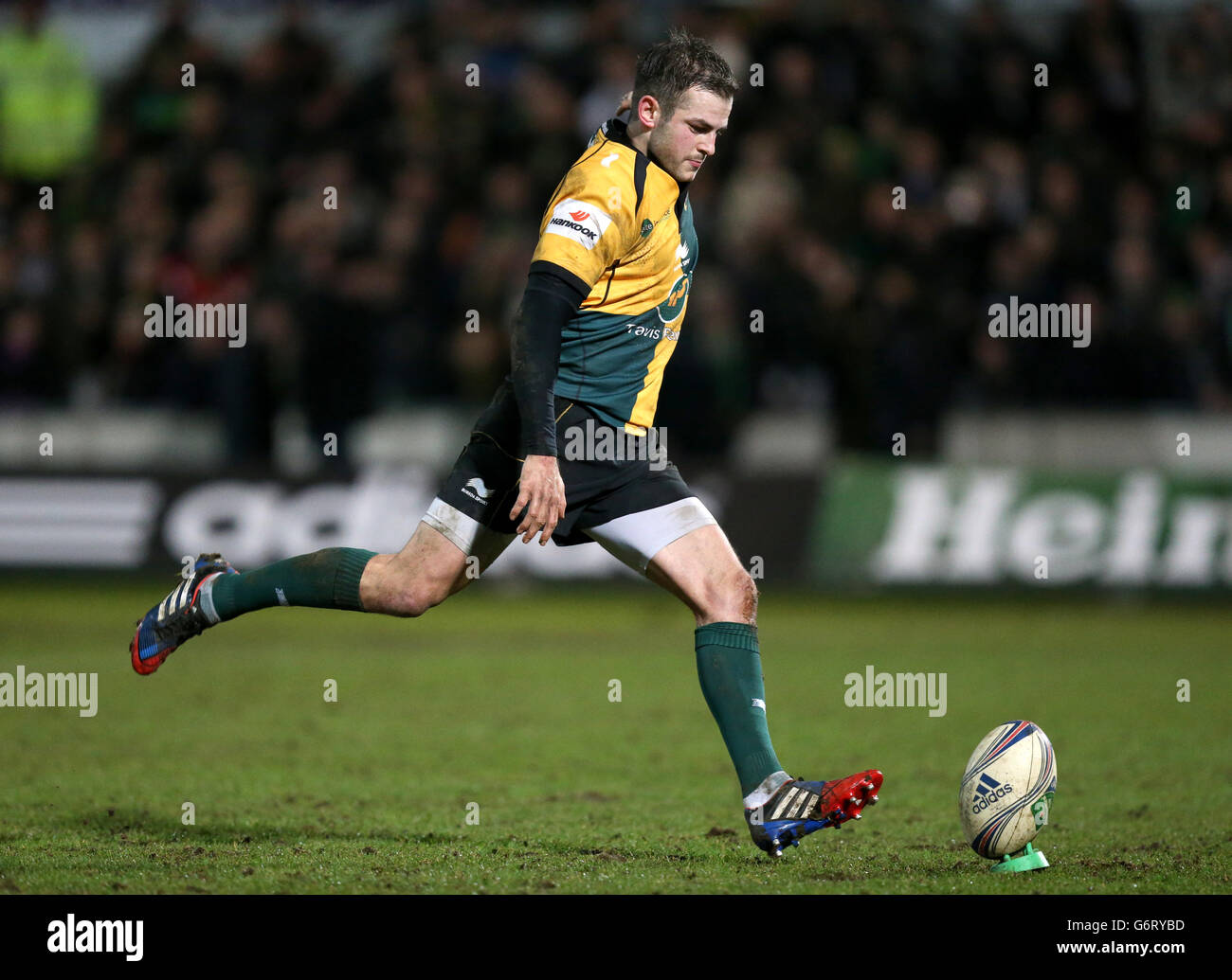 Rugby Union - Heineken Cup - Pool One - Northampton Saints gegen Castres - Franklin's Gardens. Stephen Myler, Northampton Saints Stockfoto