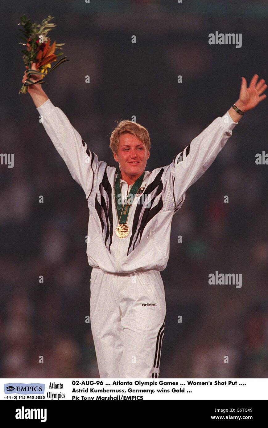 02-AUG-96. Die Olympischen Spiele In Atlanta. Frauen: Shot Put. Awern Kumbernuss, Deutschland, gewinnt Gold Stockfoto