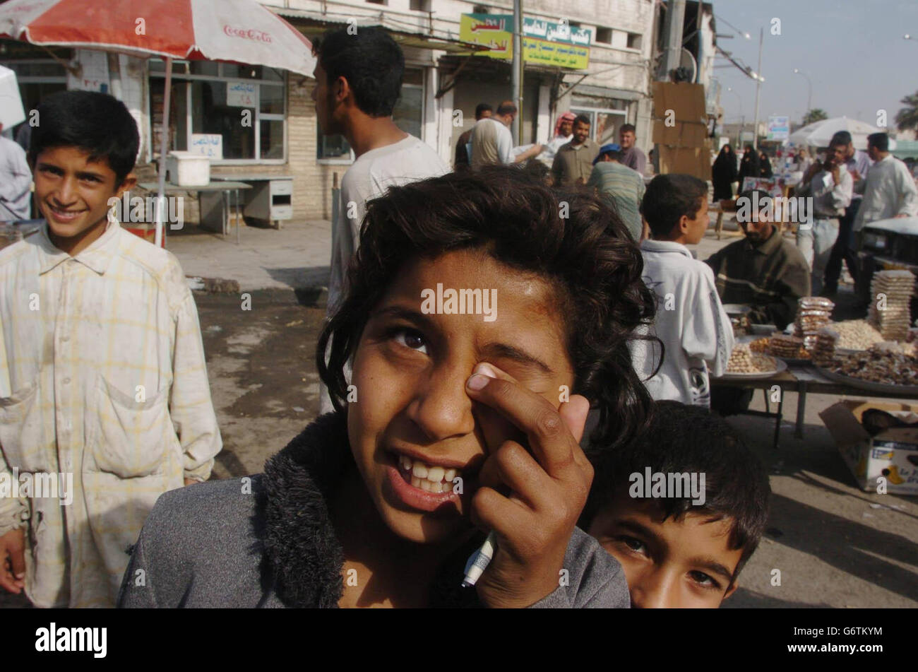 Irakische Kinder in Basra Stockfoto