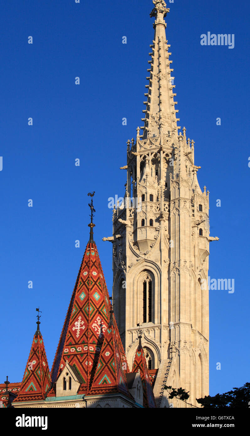Ungarn, Budapest, Matthiaskirche, Exterieur, Stockfoto