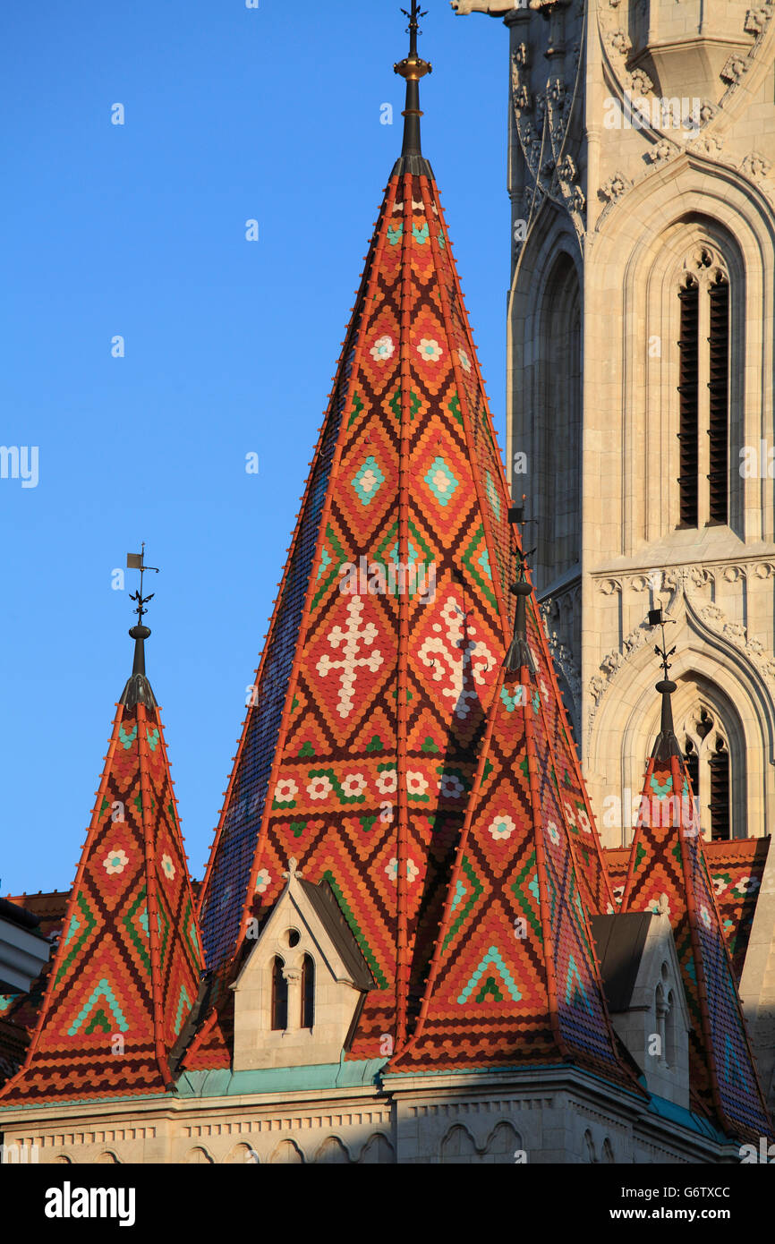 Ungarn, Budapest, Matthiaskirche, Exterieur, Stockfoto