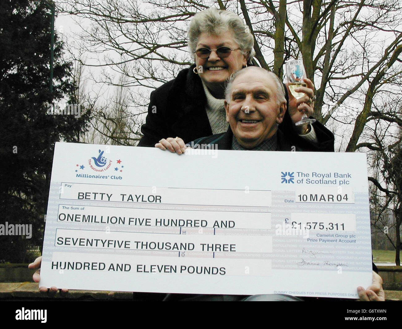 Betty und Fred Taylor Lottogewinner Stockfoto