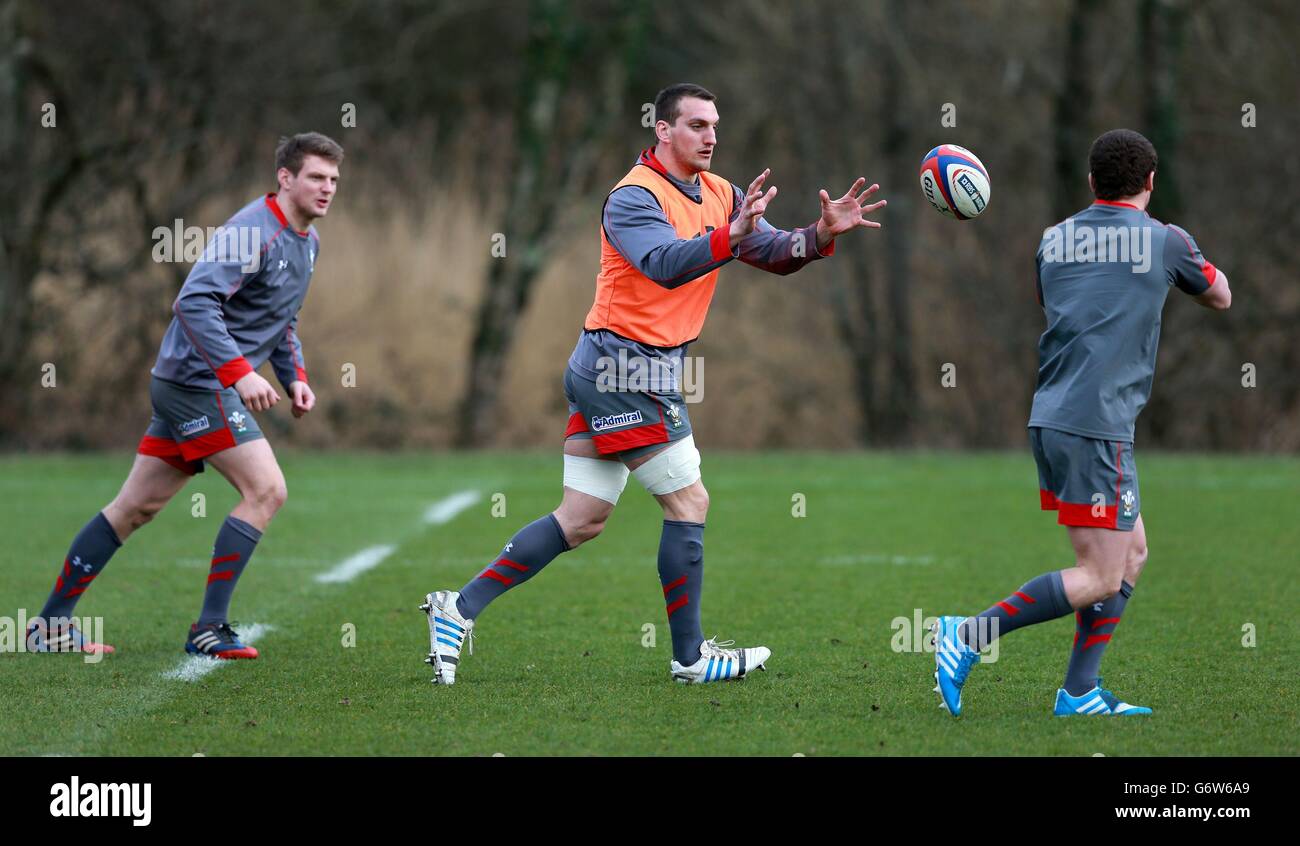 Sam Warburton von Wales während der Trainingseinheit im Vale Resort, Hensol. Stockfoto