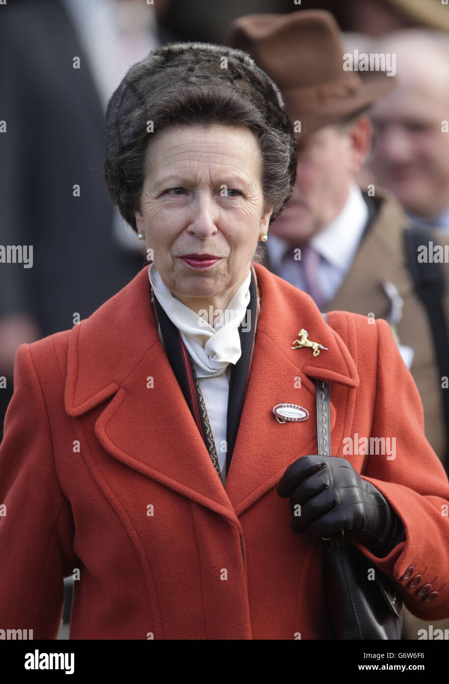 Die Prinzessin Royal in Sandown während des Grand Military Gold Cup Day im Sandown Park, Sandown. Stockfoto