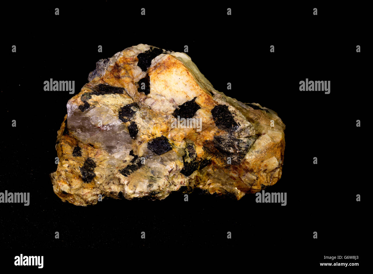 Riebeckite, El Paso County, Colorado, USA Natrium-reiche Mitglied der Amphibol-Gruppe von Silikatmineralen Stockfoto