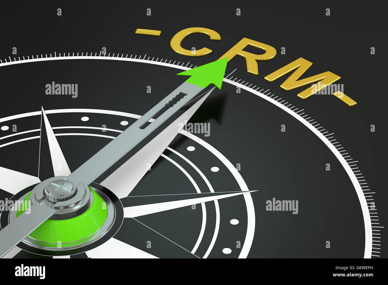 CRM-Kompass Konzept, 3D rendering Stockfoto