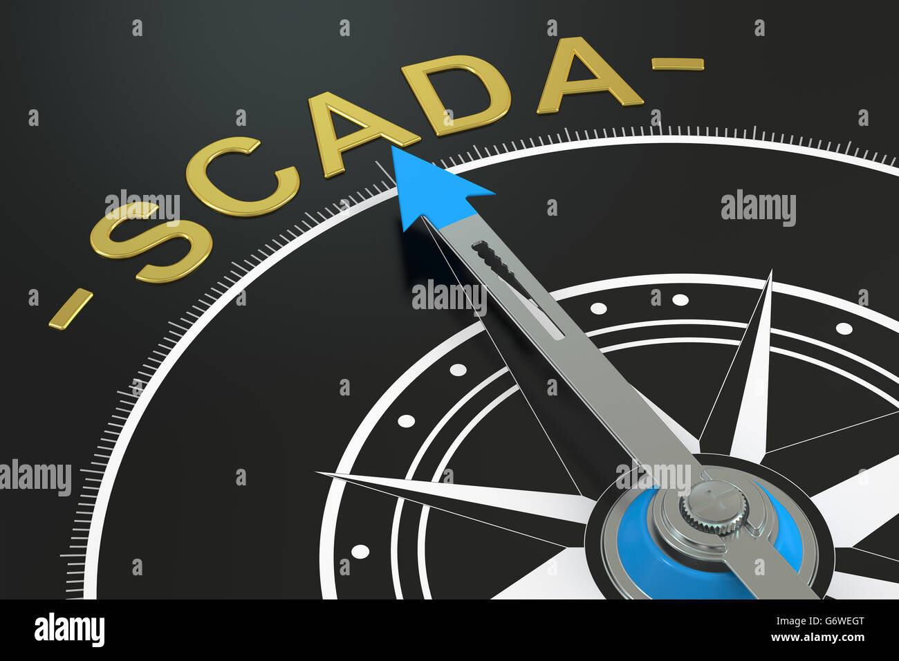 SCADA Kompass Konzept, 3D rendering Stockfoto