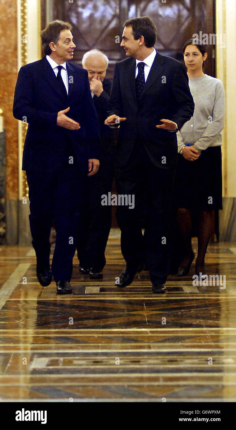 Tony Blair in Madrid Stockfoto
