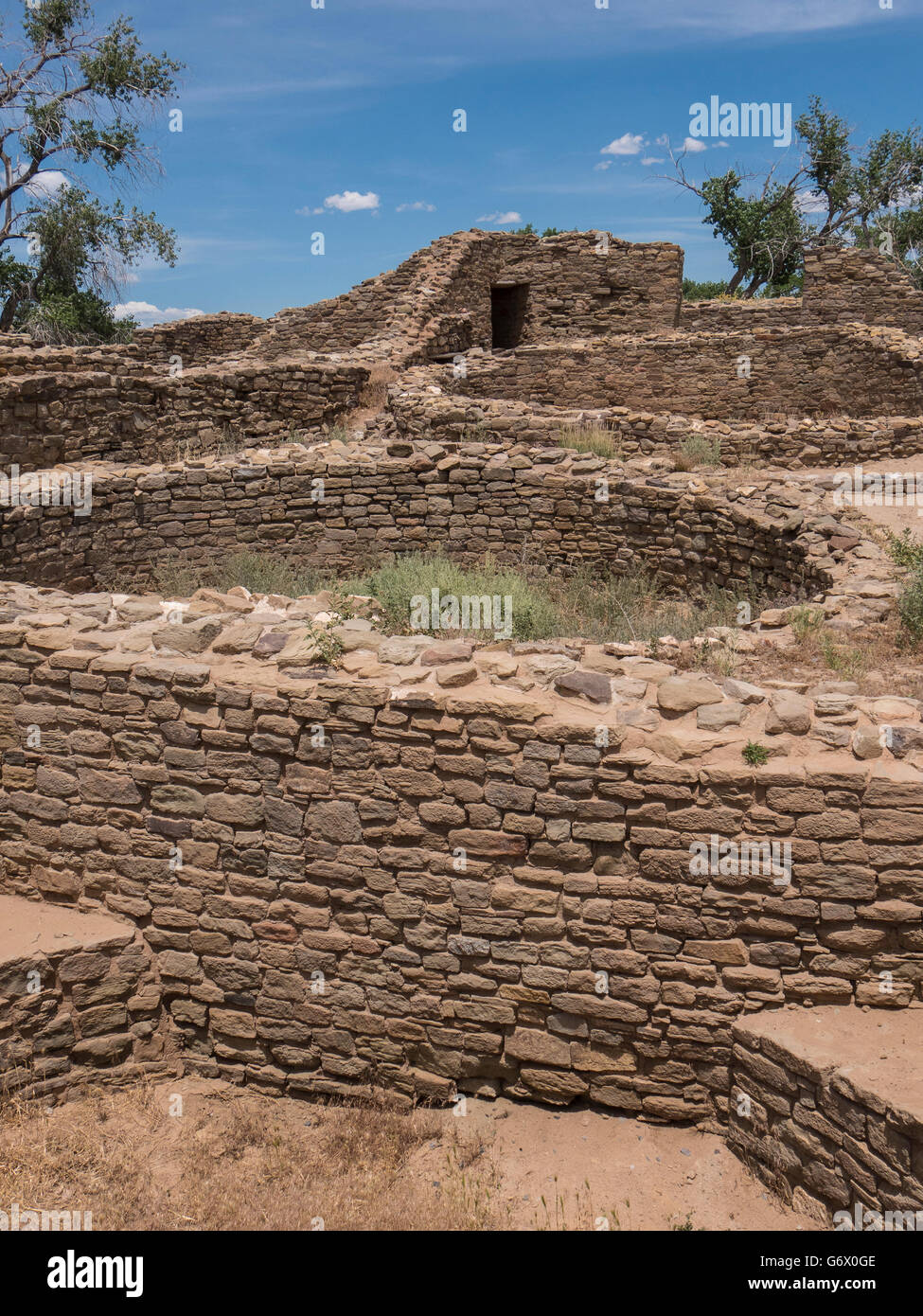 Aztekische Ruinen Nationaldenkmal, Aztec, New Mexico. Stockfoto