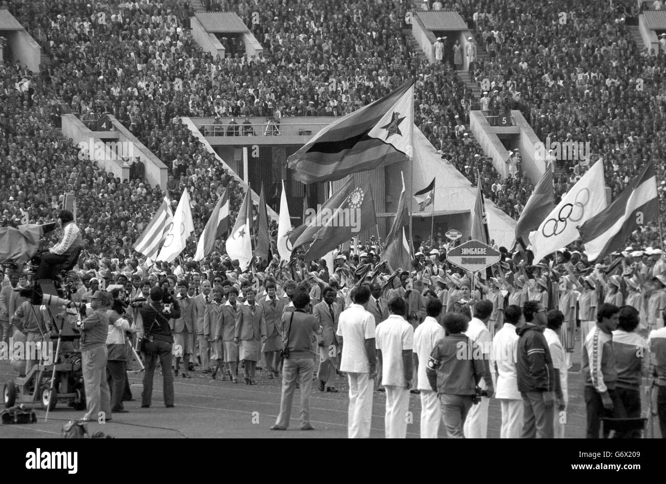 Olympia - Sommerspiele 1980 - Moskau - Eröffnungsfeier - zentrale Lenin-Stadion Stockfoto