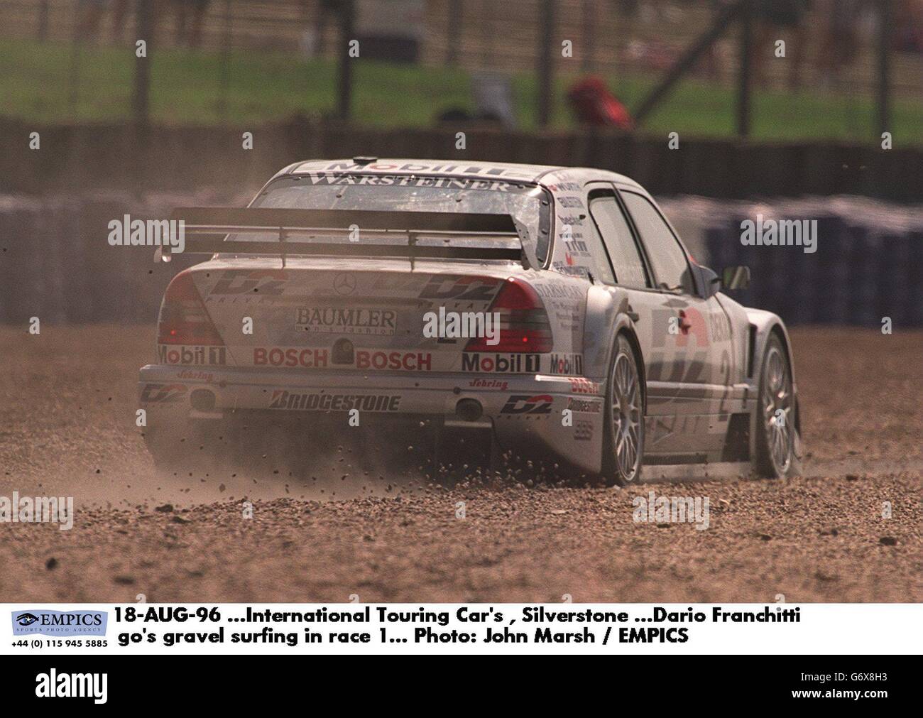 18-AUG-96, International Touring Car's, Silverstone, Dario Franchitti GO's Gravel Surfing in Rennen 1 Stockfoto