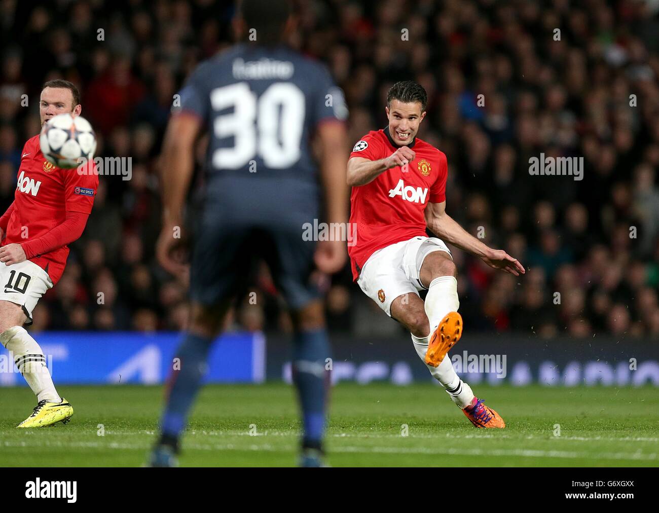 Fußball - UEFA Champions League - Runde der letzten 16 - Rückspiel - Manchester United gegen Olympiakos - Old Trafford Stockfoto