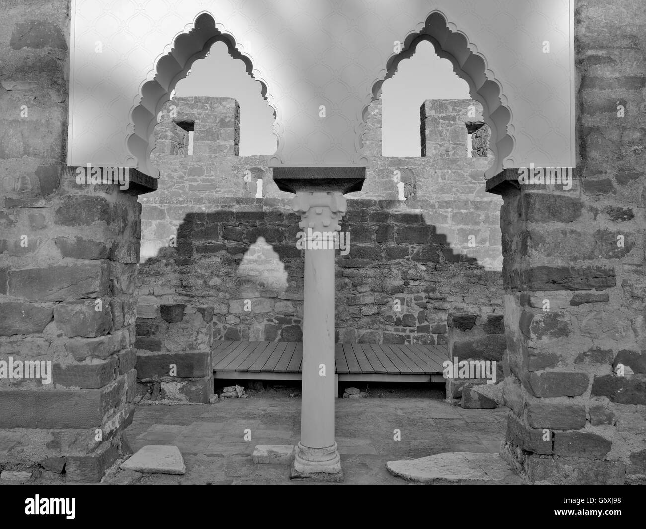 Die mittelalterliche Burg von Silves in der Algarve, Portugal Stockfoto